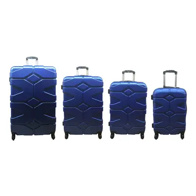 (Blue, Set of 4) Hampton & Stewart Hard Shell Extra Large Suitcase