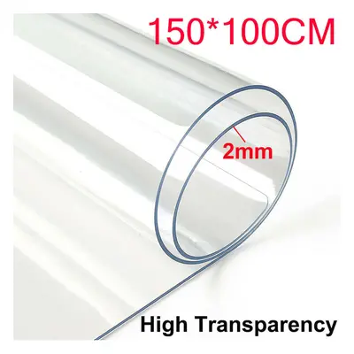 (150X100Cm/59"X39") 2Mm Thick Clear Transparent Vinyl PVC Tablecloth Table Protector Plastic Cov