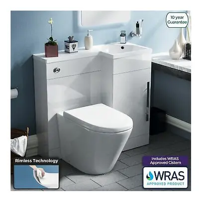 WC Basin RH mm Vanity Sink and Toilet Unit Concealed Cistern Ellen