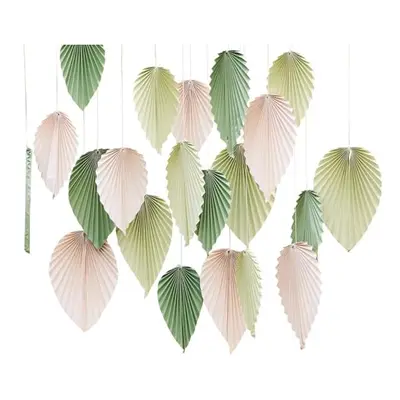 'Mix It Up' Cream & Sage Paper Palm Spear Fans Backdrop-25 Pack