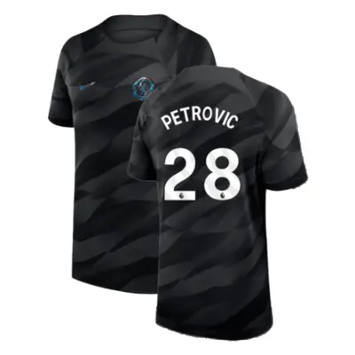 (XLB) Chelsea Home Goalkeeper Shirt (Black) - Kids (Petrovic 28)