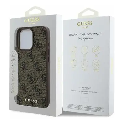 Guess Leather 4G Classic Logo Hardcase for iPhone Pro Brown