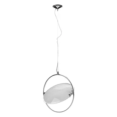 Premier Housewares E27 Edison Screw W Lunar Pendant Light, cm - Glass/Chrome