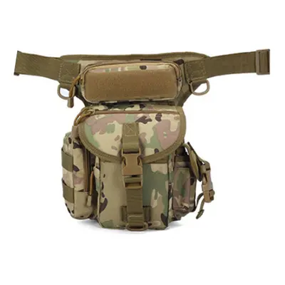 (CP Camouflage) Canvas Waterproof Tactical Bag Waist Pack Leg Bag Camping Hiking Hunting Belt Ba