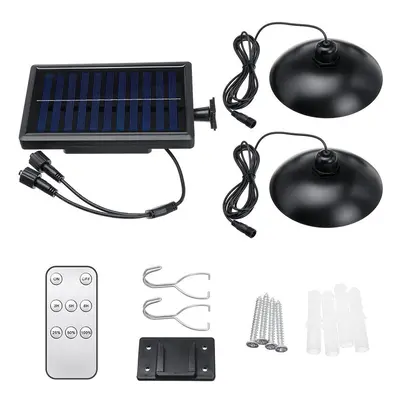 (Double Heads) Solar Pendant Light with Remote Control IP65 Waterproof Three Brightness Super Br