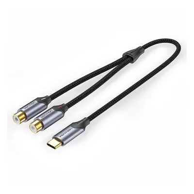 (1.5M) USB-C Male to 2-Female RCA Cable 0.5/1/1.5m Gold-plated Hi-Fi Sound Audio Cable Connector