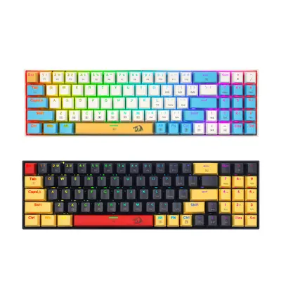 (Yellow & Black, Red Switch) Gaming Mechanical Keyboard RGB Backlit Keys Swith Anti-Dust Proof S