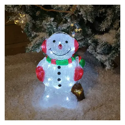 33cm LED Lit Acrylic Snowman Christmas Decoration