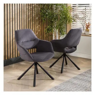 2 Davina Carver Dining Chairs Grey