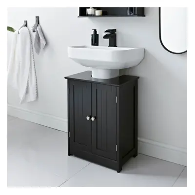 Maine Door Undersink With Door Under Sink Storage Shelves- Black