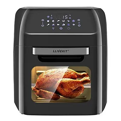 LLIVEKIT 12L Large Air Fryer Oven, 1800W Family Size Digital Air Fryer with Rotisserie, Dehydrat