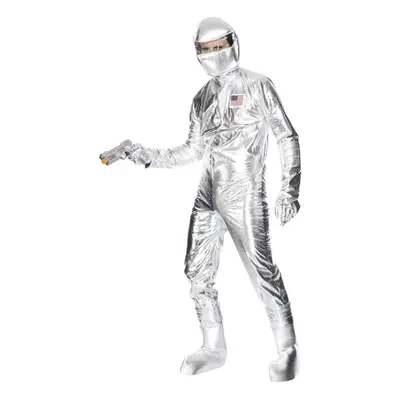 (M, Silver) Smiffys Unisex Adult Spaceman Costume Set