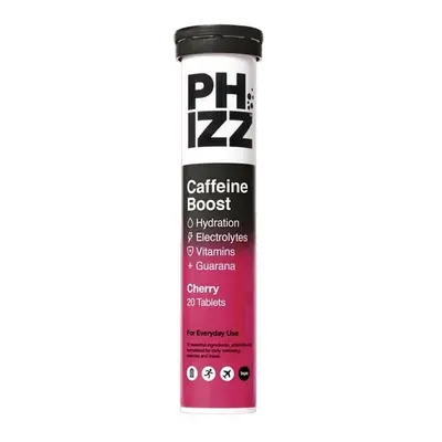 Phizz Cherry Caffeine + 3-in-1 Hydration, Electrolytes and Vitamins Effervescent Tablet (Pack of