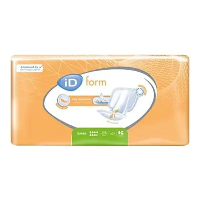 iD Expert Form Shaped Incontinence Pads (Anti Leak Cuffs) - Super (6 Packs of 21)