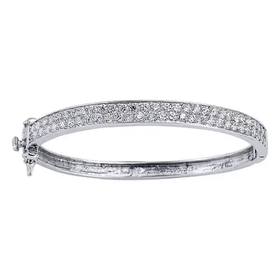 Jewelco London Girls Sterling Silver Cubic Zirconia Eternity Baby Bangle Bracelet - GVG045