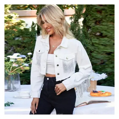 (white, S) New Denim Jacket Fashion Women&apos;s Jacket