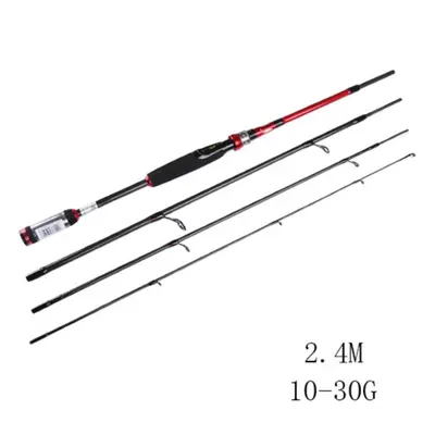 (red, SPINNING 10-30G-2.4M) Ftk Stage Spinning Casting Speed Fishing Rod Ultra Light Carbon Fibe