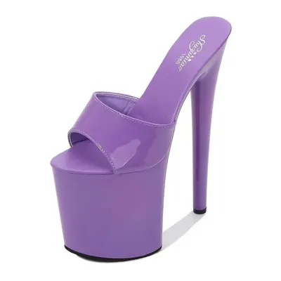 (purple, 35) Women&apos;s Summer Sandals Lacquer Leather Sexy Platform Pumps High Heels Waterpro