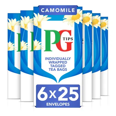 PG Tips | Camomile Tea Bags Bulk | Individually Wrapped Tea Bags| String & Tagged | Herbal Infus