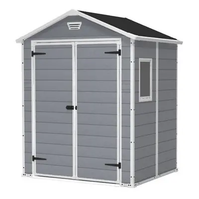 Keter Manor 6x5 Outdoor Plastic Storage Grey Garden Shed