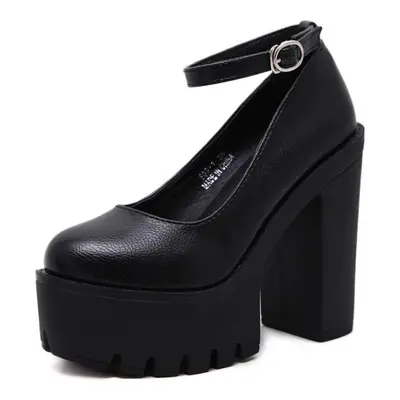 (black, 40) Plus Size New Spring Autumn Casual High-heeled Shoes Sexy Ruslana Korshunova Thick H