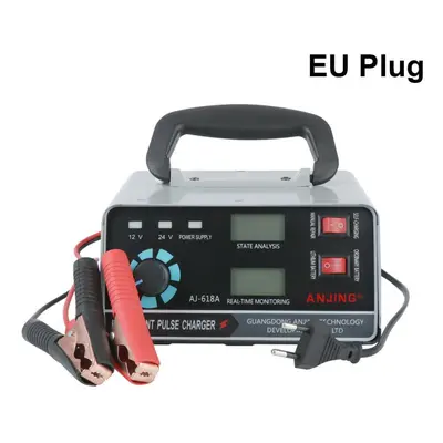 (EU Plug) Automatic Battery-chargers Eu/us Plug 12v/24v Five-stage Power Puls Repair Chargers 40