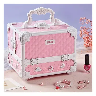 (as the picture, one size) Makeup Set For Girls Makeup Box Suitcase Washable Makeup Kit Full Set