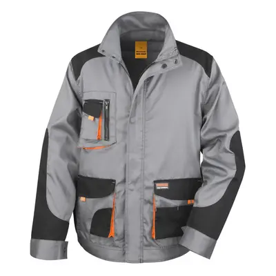 (4XL, Grey Black / Orange) Result Mens Work-Guard Lite Workwear Jacket (Breathable And Windproof