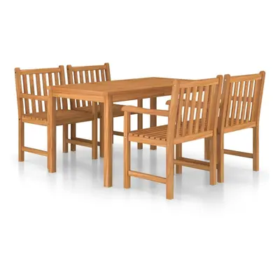 vidaXL Solid Teak Wood Garden Dining Set Piece Chairs and Table Outdoor