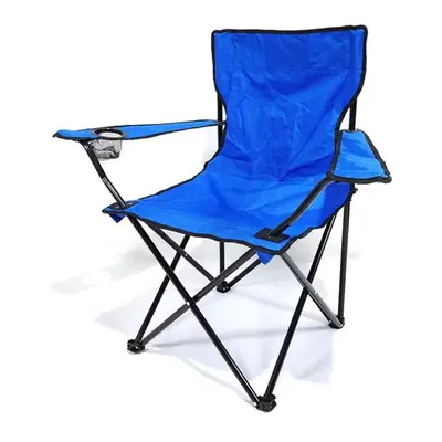 (blue) Camping With Backrest Armrest, Leisure Camping, Simple Portable Fishing, Outdoor Folding 