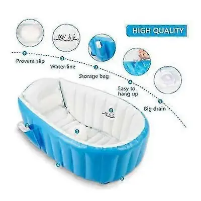 Goodking portable baby toddler bath tub non-slip travel bathtub