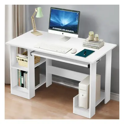 ((White)) Computer Desk Home Laptop PC Table Shelves Workstation