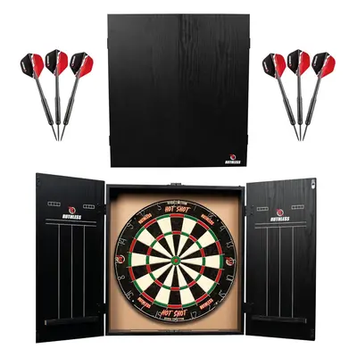 Ruthless Home Darts Centre | Complete Home Dart Board Centre Including Cabinet, Dartboard and Se