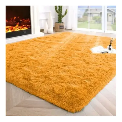 (160X230 CM, Yellow) Exrta Large Rugs Shaggy Living Room Rug Carpet