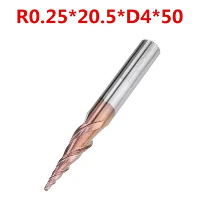 (R0.25*20.5*D4*50) Flutes R0.25/ R0.5/ R0.75/ R1.0 *20.5*D4*50 Ball Nose End Mill HRC50 Taper Mi