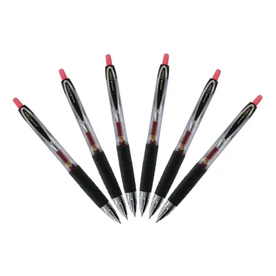 Uni-Ball Signo Retractable Gel Ink Roller Ball Pen 0.5mm Micro Needle Point Pack of Red