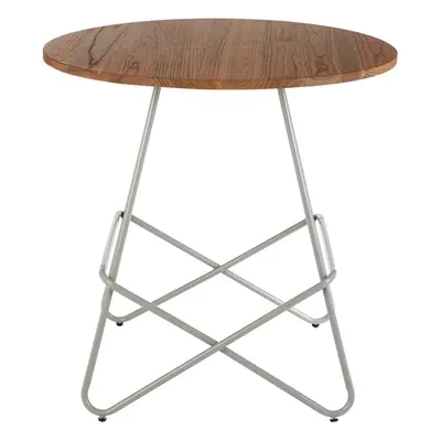 Premier Housewares District Grey Metal & Elm Wood Round Table