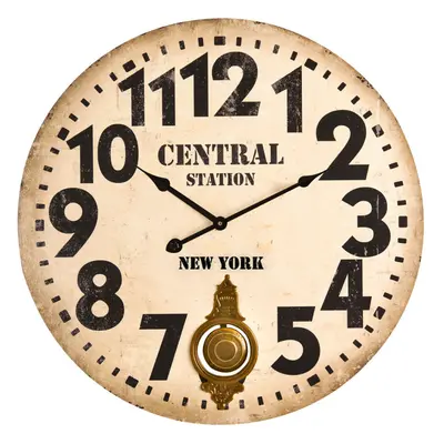 Premier Housewares Wall Clock Wooden Clocks For Living Room Numbers Kitchen Clocks Wall Contempo