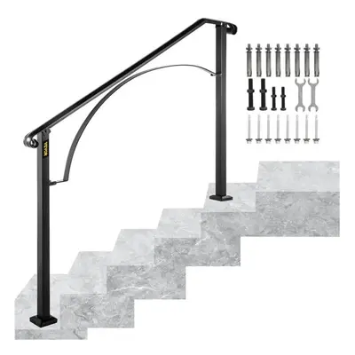 Vevor LTFS4H5BHSGM00001V0 Iron Handrails for or Steps Outdoor Stair Railing, Black