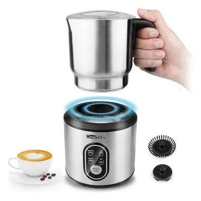 4-in-1 Removable Stainless Steel Hot & Cold Electric Milk Warmer & Foamer with Smart Touch Contr