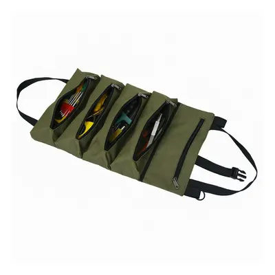 (Army Green) 49x29cm Portable 600D Oxford Cloth Car Seat Back Multi-function Tool Roll Bag Stora