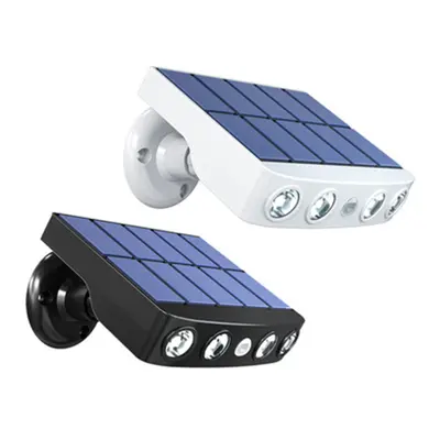 (Black, Warm Light) 2PCS Solar PIR Motion Sensor Light Spotlight Waterproof Led Light Garden Lam