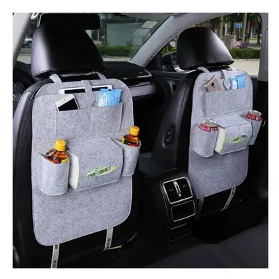 (Grey) Style Auto Car Seat Back Multi Pocket Storage Bag Organizer Holder Accessory 56x40cm