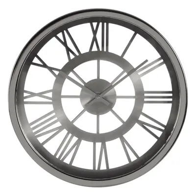 Premier Housewares Bailie 35cm Dia Wall Clock Chrome