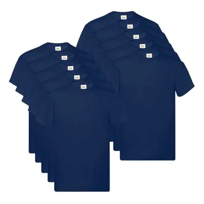 Fruit of the Loom 10x Original T-shirts Navy 3XL Cotton Casual Shirts Tops