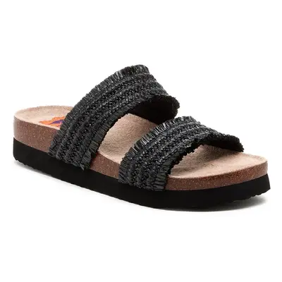 (Black, (Adults')) Rocket Dog Aruba Raffia Textile Women's Black Sandals