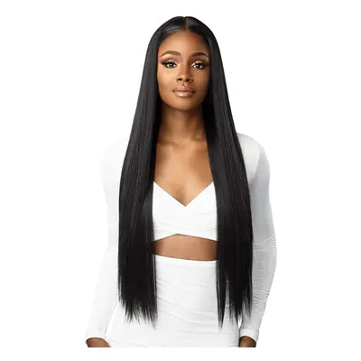 Sensationnel Human Hair Blend HD Lace Front Wig Butta Lace Straight 1B