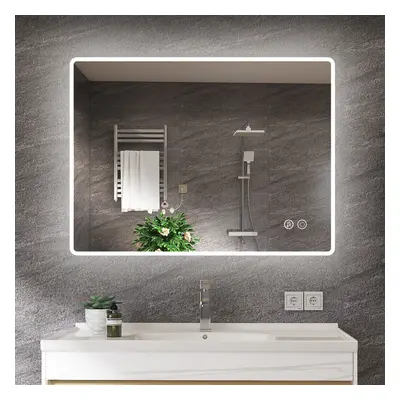 (600x800mm) Bathroom Mirror with LED Light Illuminated Bluetooth Mirror IP44 Rectangular