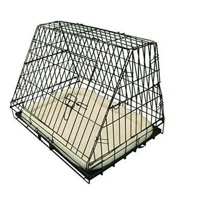 Ellie-Bo Deluxe Sloping Puppy Cage Folding Dog Crate with Non-Chew Metal Tray Fleece and Slanted