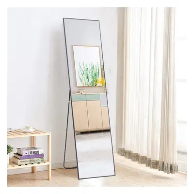 (Black) Rectangular Full Length Mirror Freestanding Hanging Mirror